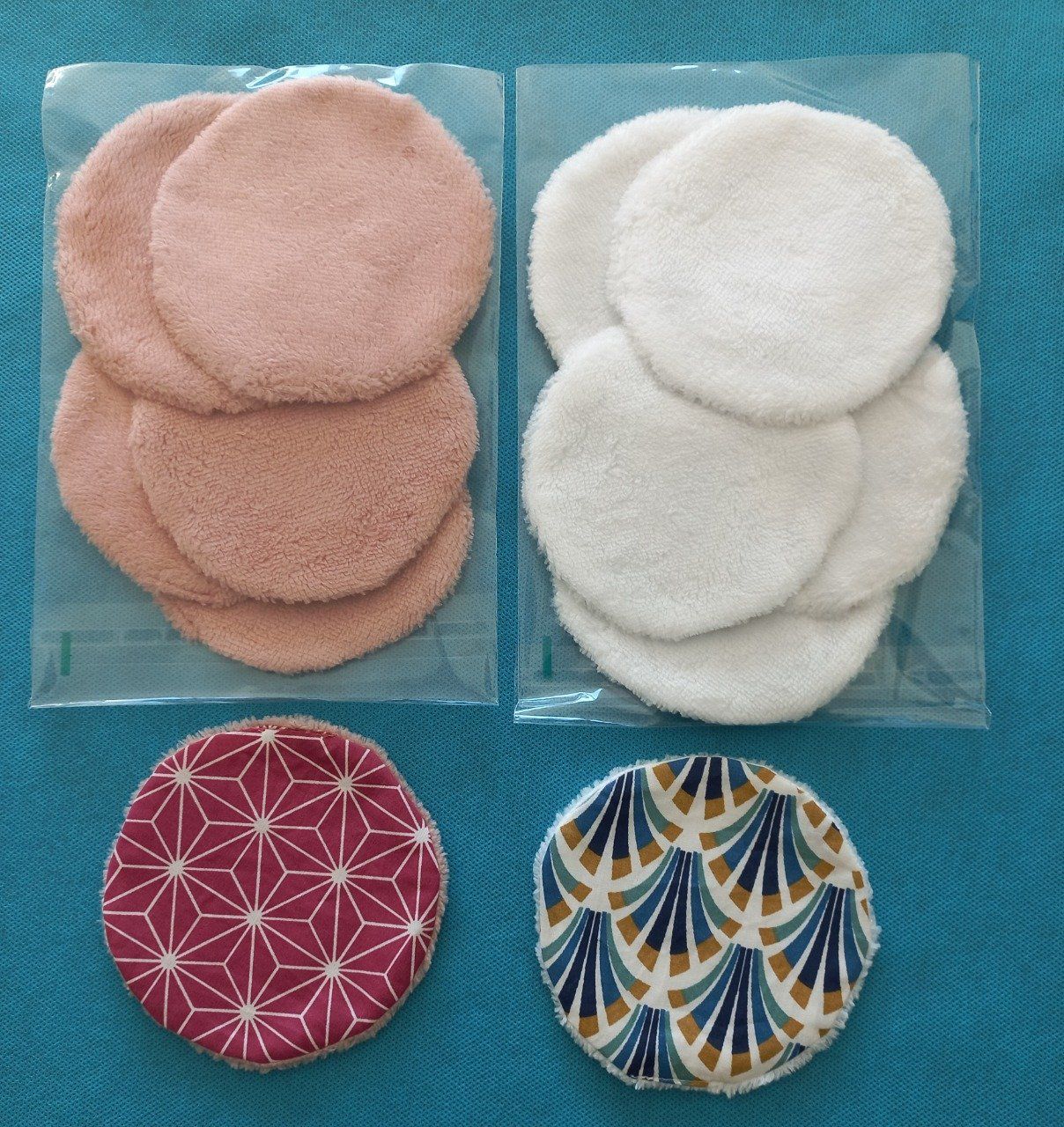 Lot de 5 lingettes démaquillantes lavables Eventails Lagon - Les  lingettes de poulette à Colomiers